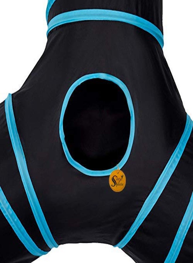 Sage Square Jumbo Collapsible Portable Sleeping Bag Exercise 3 Way Tunnel with Hanging Ball for Cat/Kitten/Puppy/Dog (Blue) - Image 5